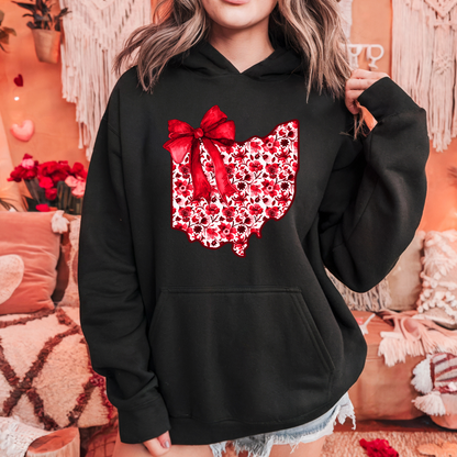 Ohio State Floral Bow Hoodie