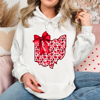 Ohio State Floral Bow Hoodie