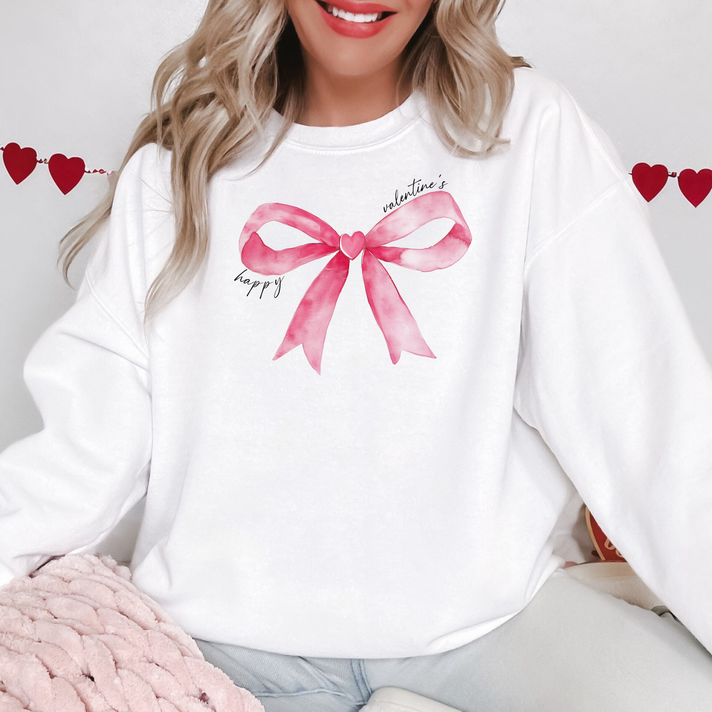 'Happy Valentine’s' Pink Bow