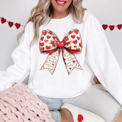 Valentine's Hearts & Affirmations Bow
