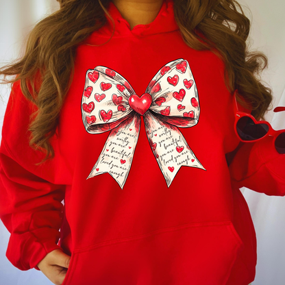 Valentine's Hearts & Affirmations Bow