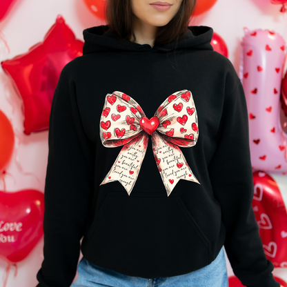 Valentine's Hearts & Affirmations Bow