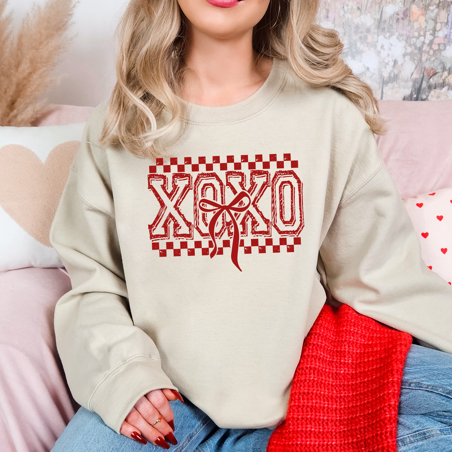 XOXO Checkered Bow