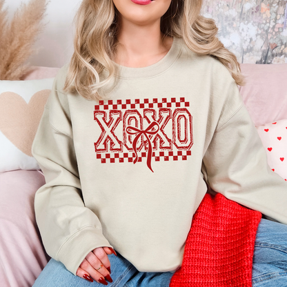 XOXO Checkered Bow