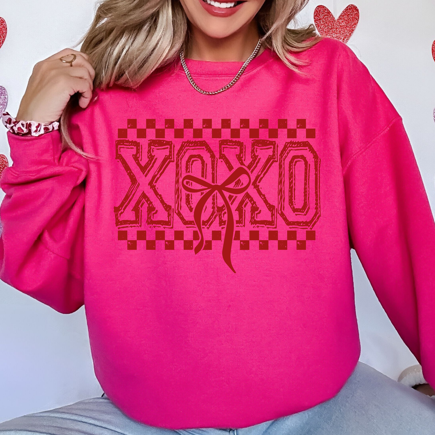 XOXO Checkered Bow