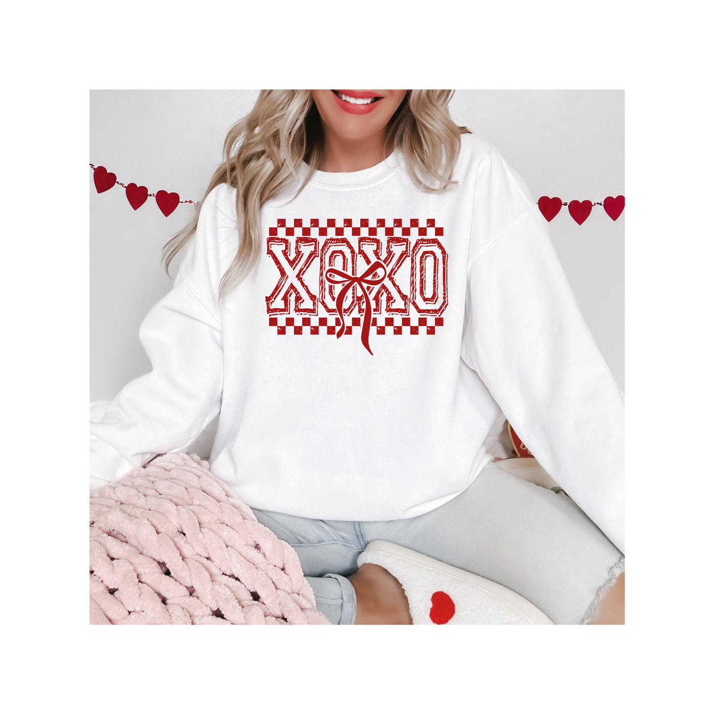 XOXO Checkered Bow