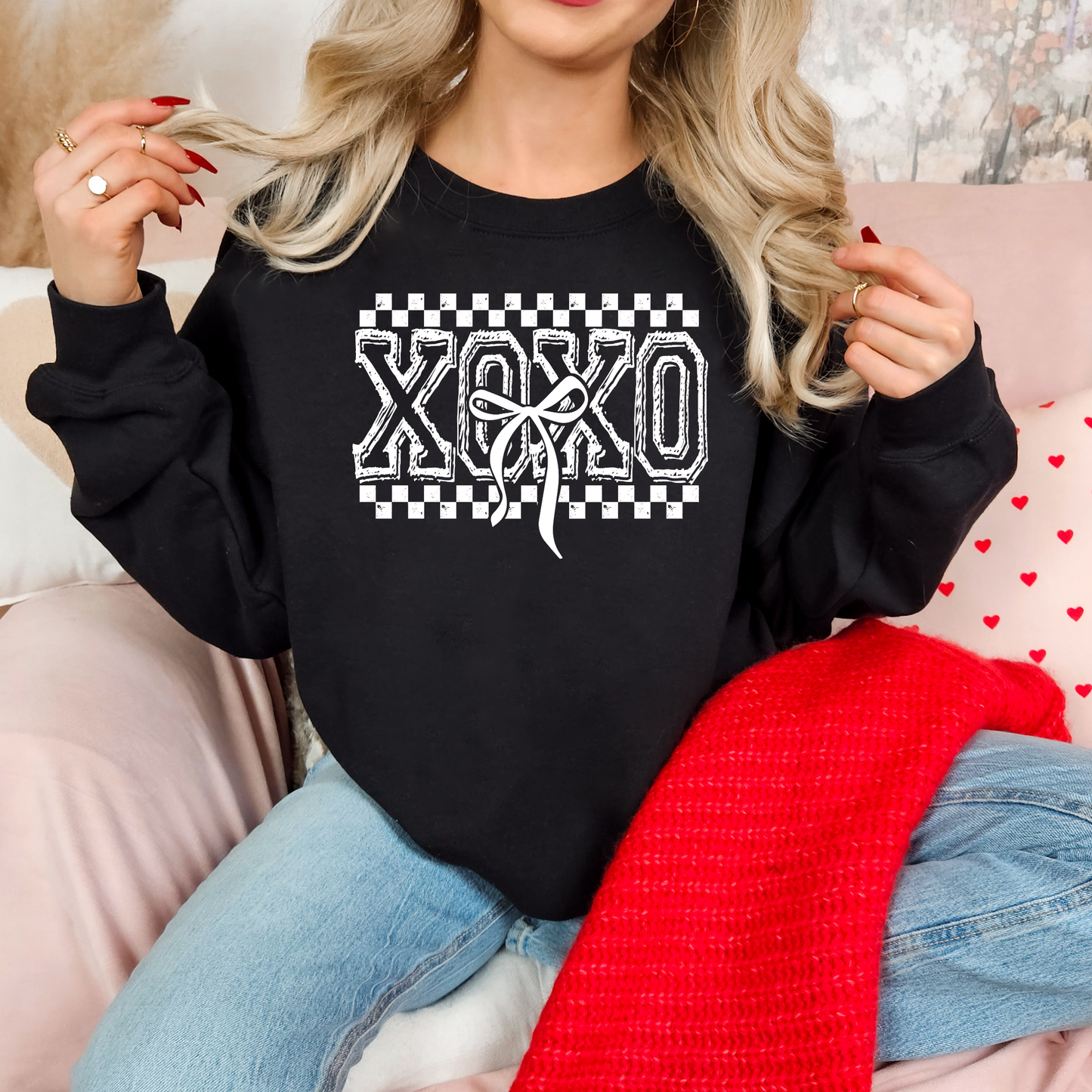 XOXO Checkered Bow