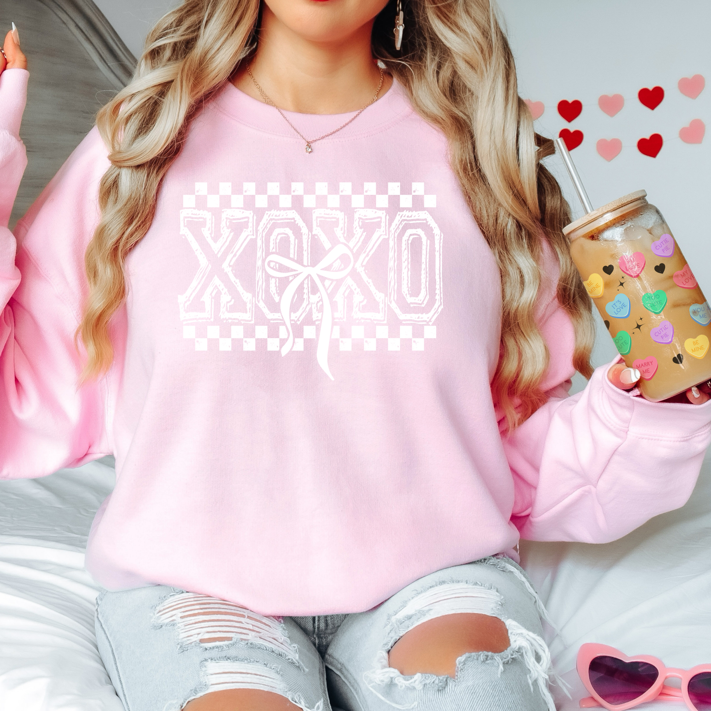 XOXO Checkered Bow