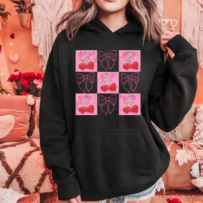 Cherries & Outlined Bows Checkered