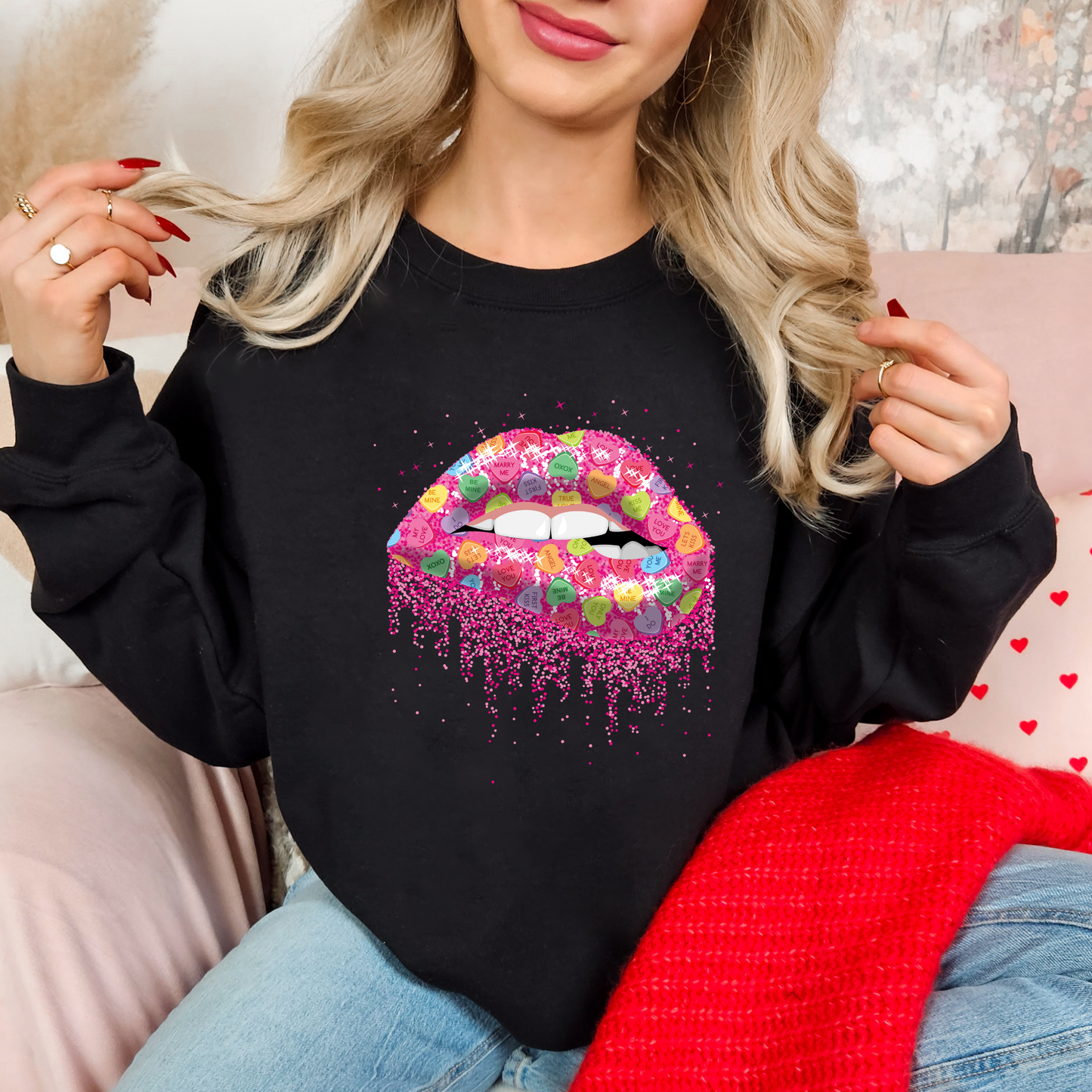 Conversation Heart Candy Lips