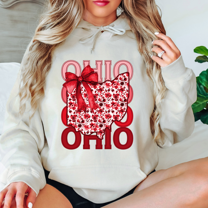 Ohio Text Floral Bow