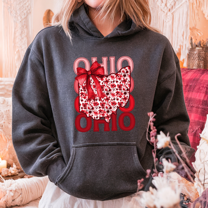 Ohio Text Floral Bow
