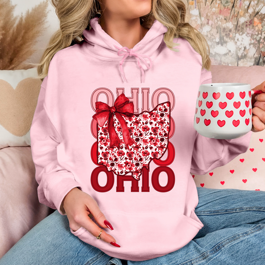 Ohio Text Floral Bow