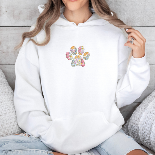 Floral Animal Paw Embroidery