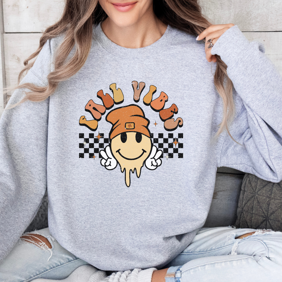 'Fall Vibes' Smiley in a Beanie Hoodie