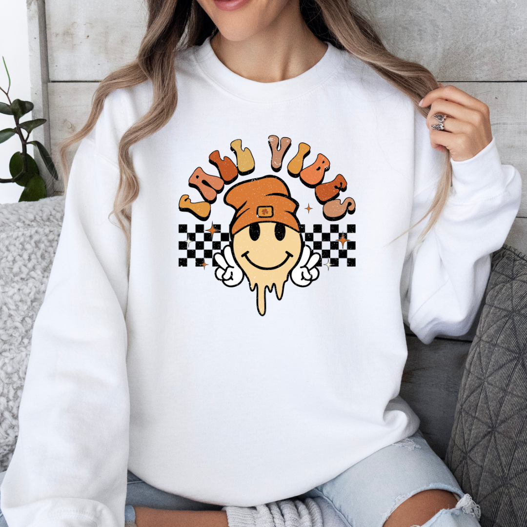 'Fall Vibes' Smiley in a Beanie Hoodie