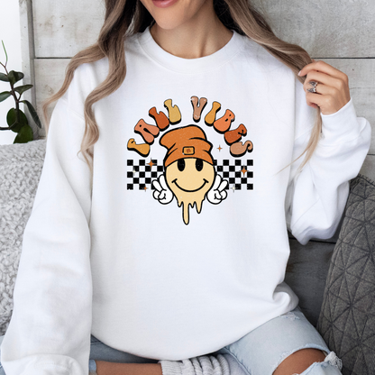 'Fall Vibes' Smiley in a Beanie Hoodie