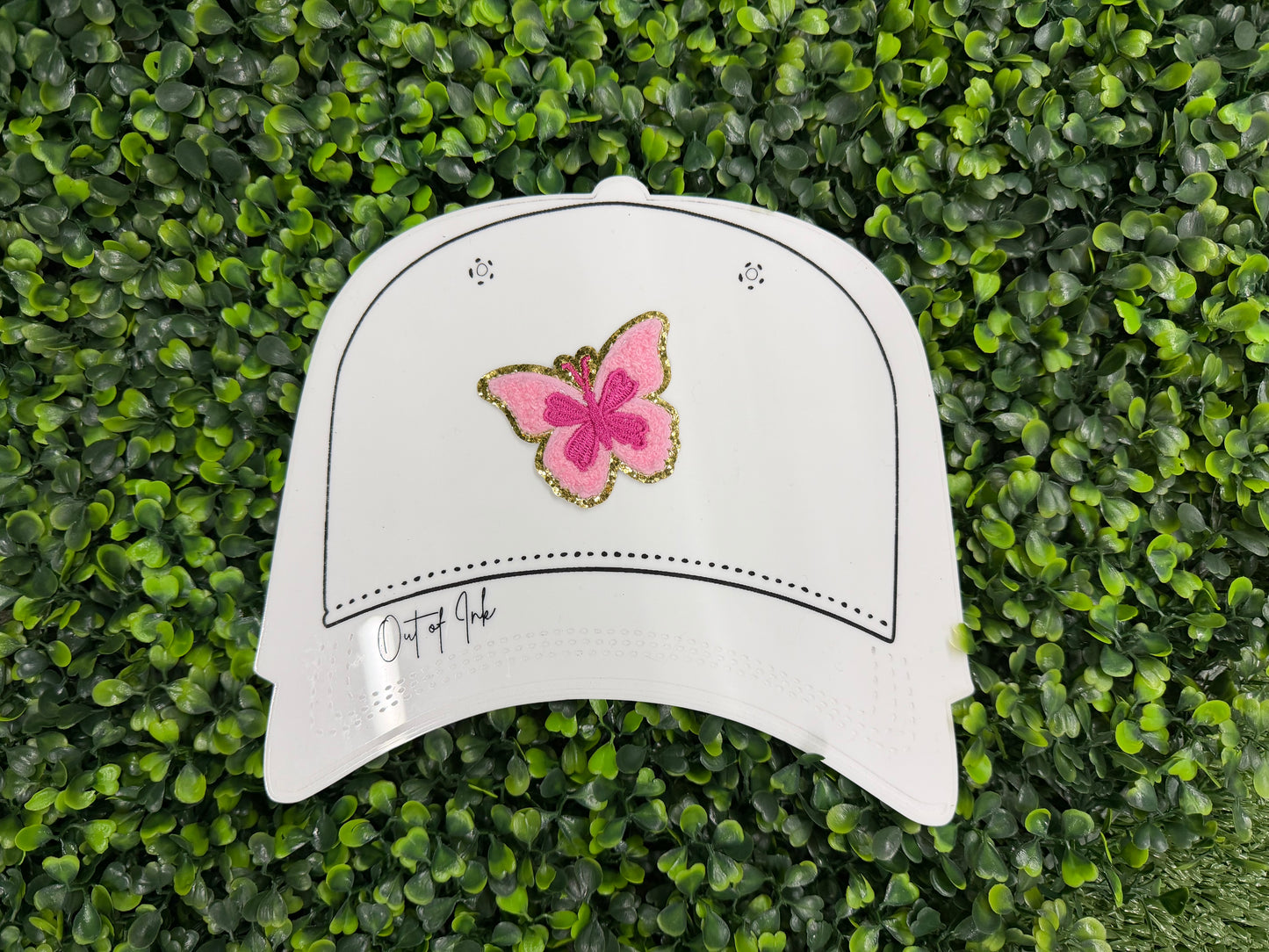 Pink Butterfly Glitter Edge Embroidered Patch