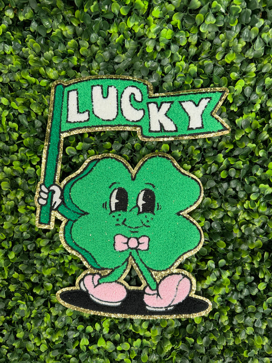 Lucky Shamrock Chenille Patch – St. Patrick’s Day Iron-On Embroidered Patch