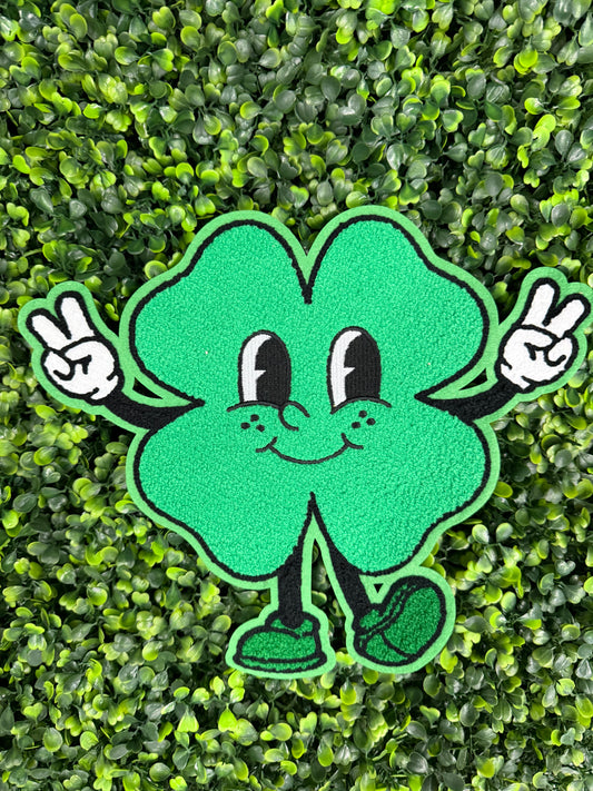 Lucky Shamrock Peace Sign Embroidered Patch