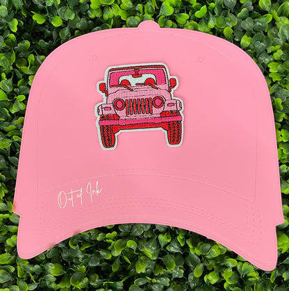 Pink Jeep Adventure Embroidered Patch