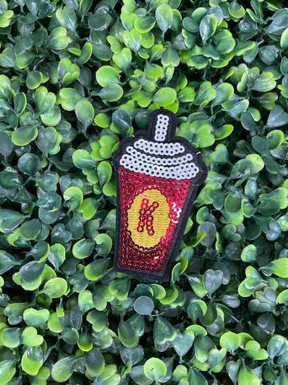 Sequins Soda Cup Embroidered Patch