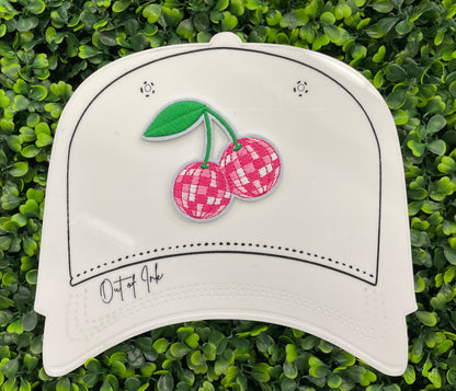 Pink Disco Cherry Embroidered Patch