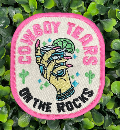 Cowboy Tears On The Rocks Embroidered Patch
