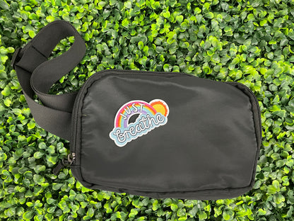 Just Breathe Rainbow Embroidered Patch