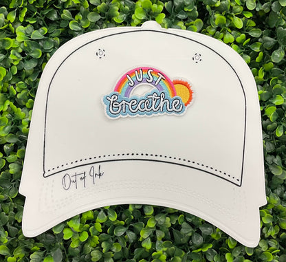 Just Breathe Rainbow Embroidered Patch