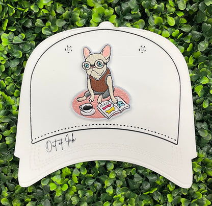 French Bulldog Reading Embroidered Patch