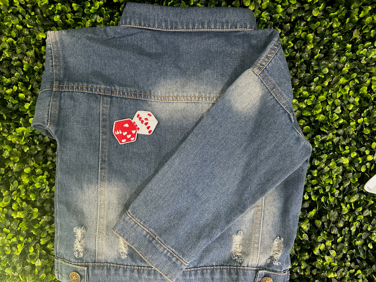 Heart Dice Embroidered Patch