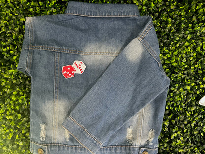 Heart Dice Embroidered Patch