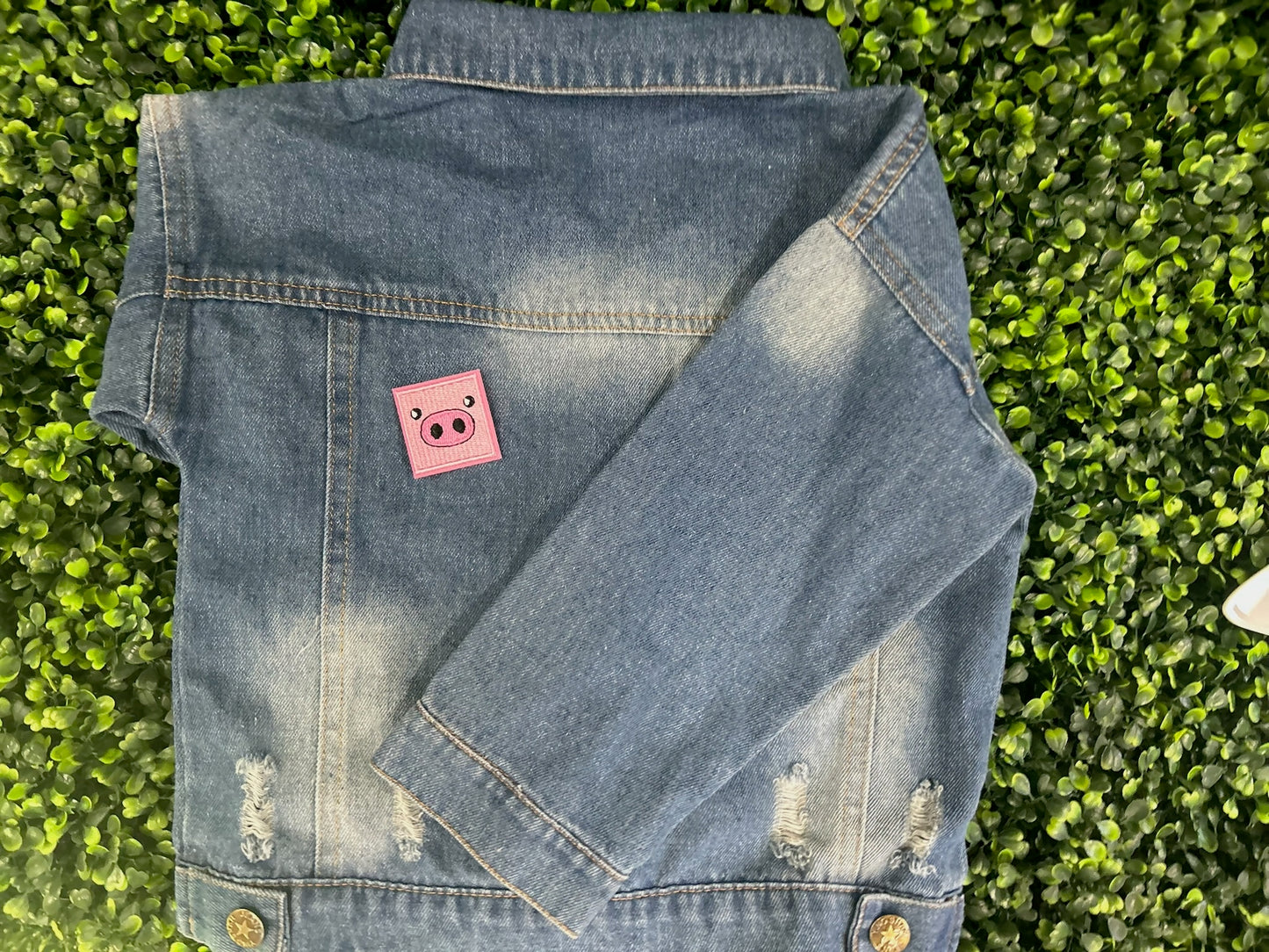 Pink Pig Nose Patch – Mini Farm Animal Embroidered Iron-On Patch