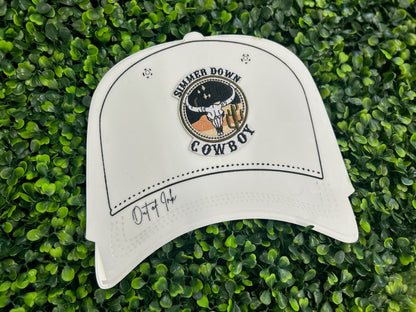 Simmer Down Cowboy Patch – Western Skull Embroidered Iron-On Patch