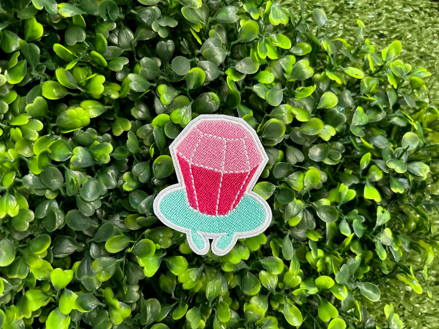 Pink Candy Ring Embroidered Patch