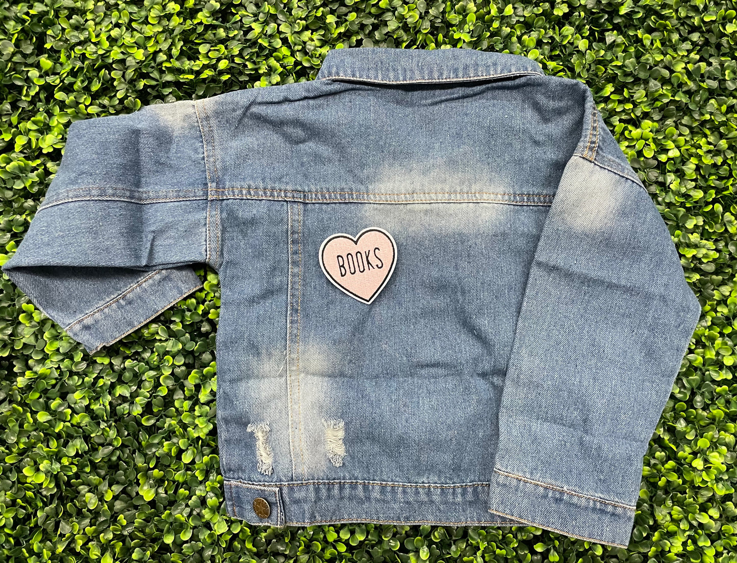 Books Heart Embroidered Patch