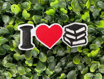 I Love Books Embroidered Patch