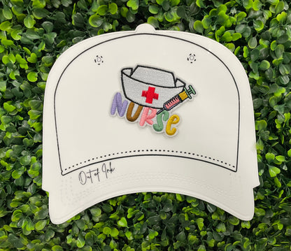 Nurse Cap and Syringe Embroidered Patch
