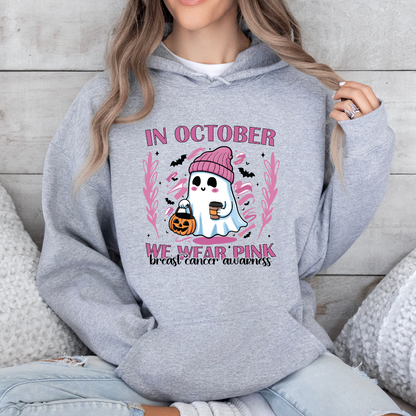 In October We Wear Pink Ghost Beanie Hoodie