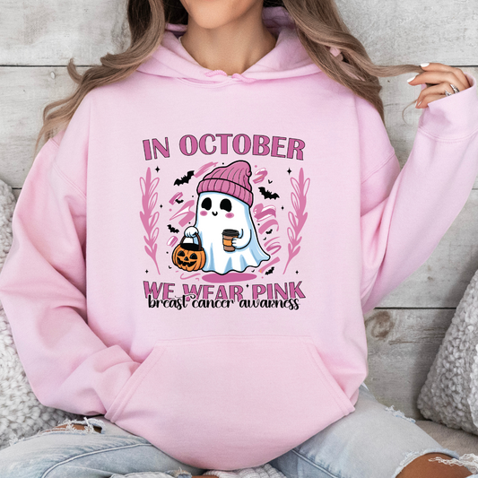 In October We Wear Pink Ghost Beanie Hoodie