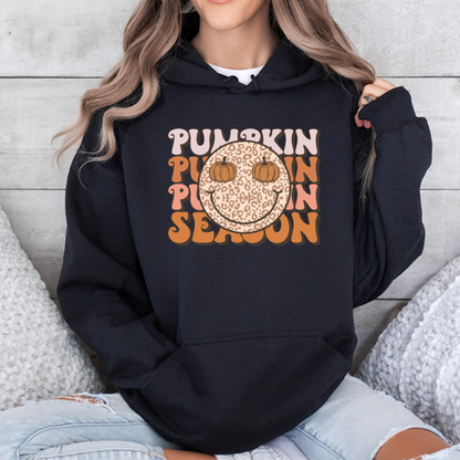 Pumpkin Season Leopard Smiley Face Hoodie